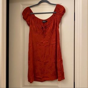 motel gaval mini dress rust
